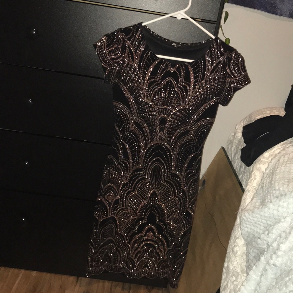 Sparkly black and gold dress
